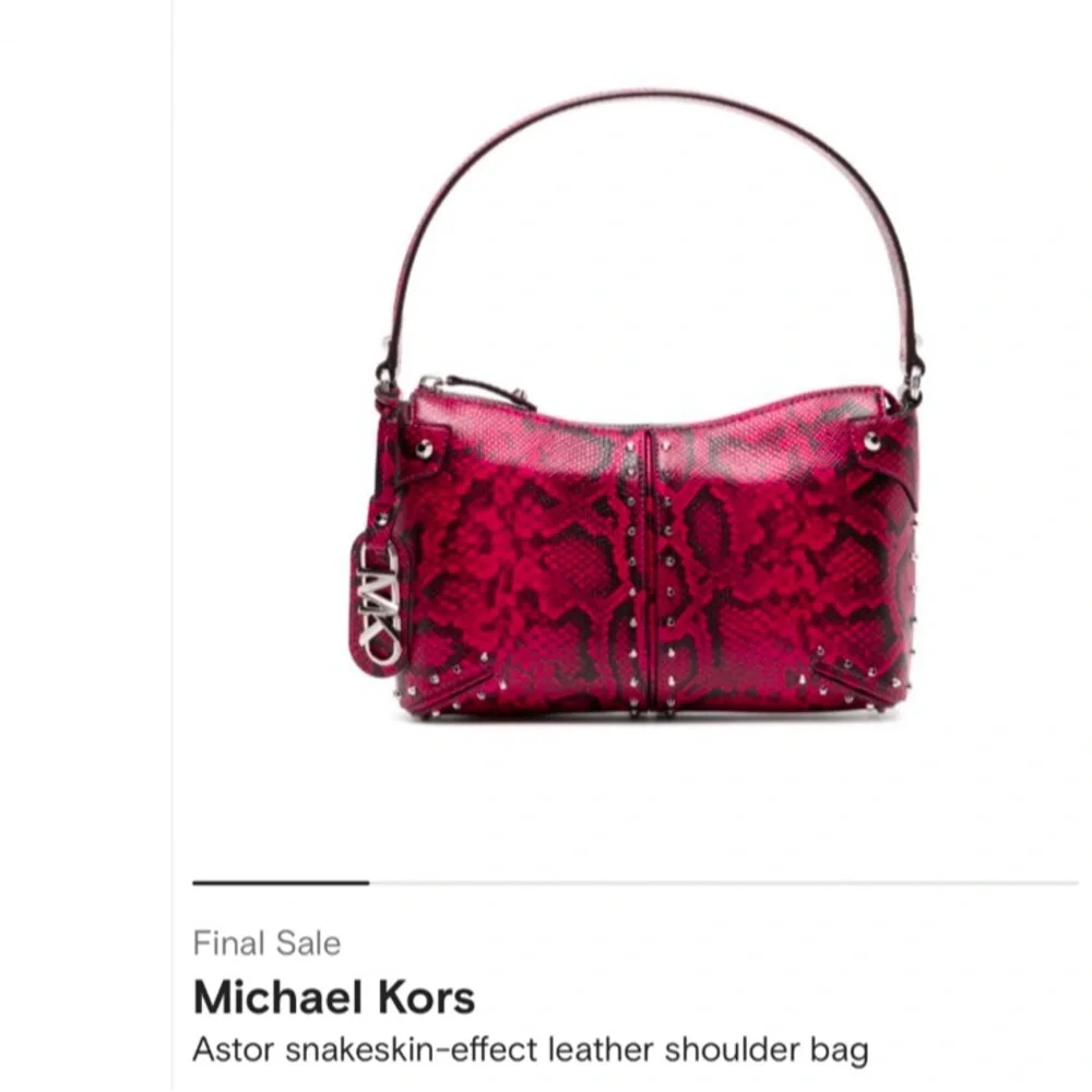 Michael Kors Hot Pink Snakeskin-Print Shoulder Bag